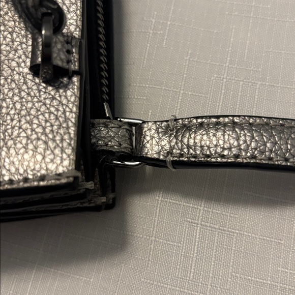 Kate Spade Eva Metallic Silver Crossbody bag pebbled leather medium jewel tone - Picture 15 of 16